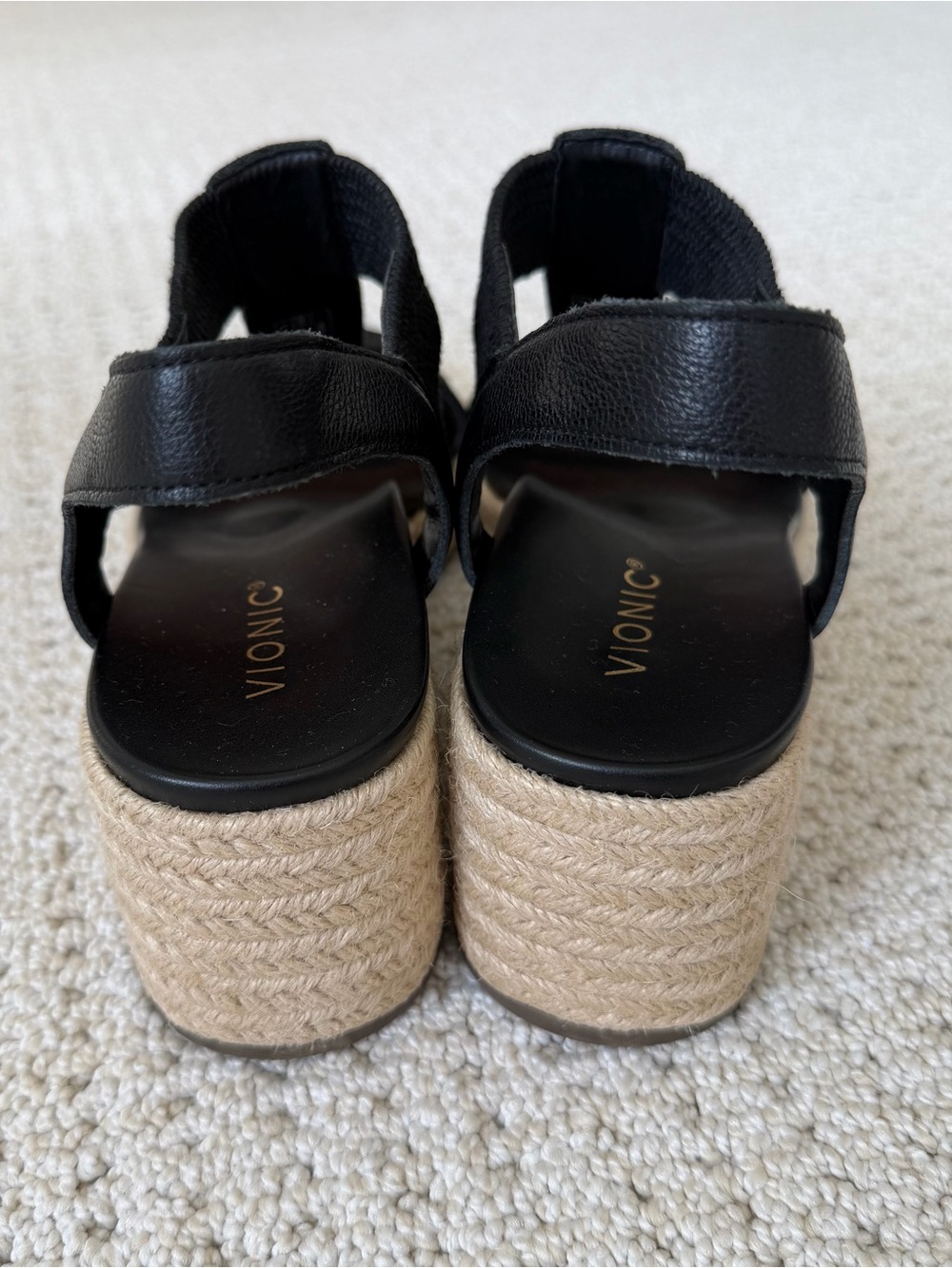 VIONIC Calera Wedge Sandals Black Sz 9 - Picture 3 of 7